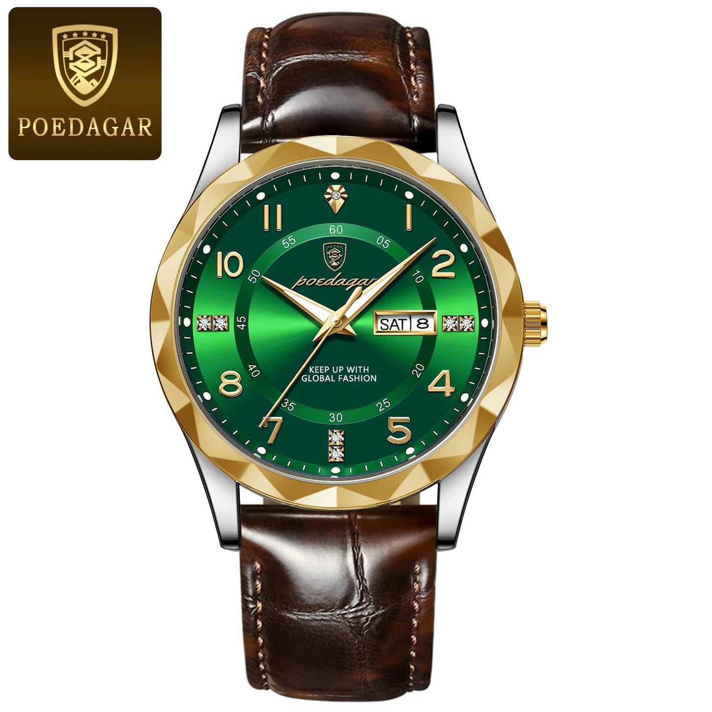 POEDAGAR Luxury High Quality Watches for Men Sport Quartz Leather Man Watch Waterproof Luminous Date Week Men's Watch Male Reloj - Badiee Stylez