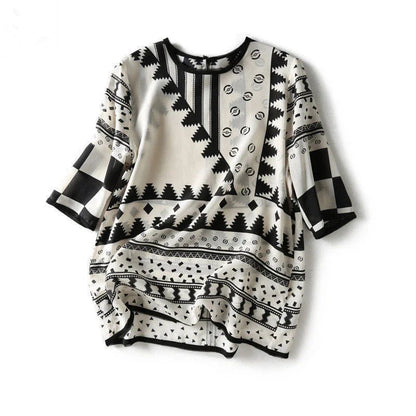 Women Spring Summer Style Blouses Shirts Lady Casual Short Sleeve Printed Chiffon Blusas Tops