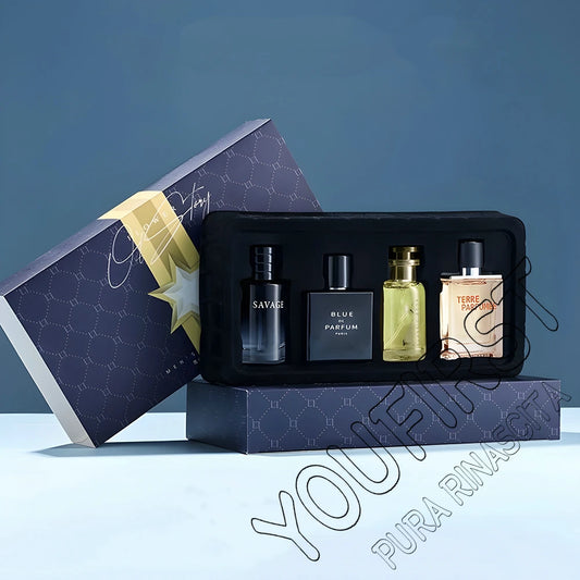Luxury Brand Perfume Men Cologne Parfums Homme Gift Box 4Pcs Set 100ml Perfumes Masculinos Natural Floral Fruity Scent Spray - Badiee Stylez