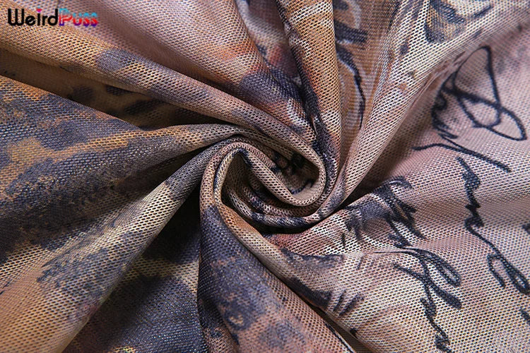 Weird Puss Side Split Women Dress Spaghetti Strap Halter Neck Edible Tree Fungus Hollow Out Sexy Evening Party Ladies Vestido