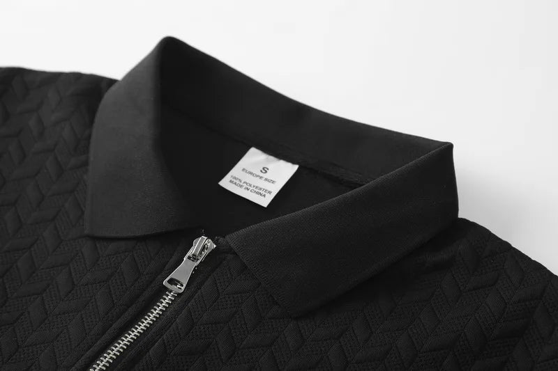 Zipper Polo Collar T Shirt Men Autumn Casual Sports Retro Light Luxury Pullover Fashion Men's Outdoor Long Sleeve Polo Shirts