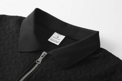 Zipper Polo Collar T Shirt Men Autumn Casual Sports Retro Light Luxury Pullover Fashion Men's Outdoor Long Sleeve Polo Shirts