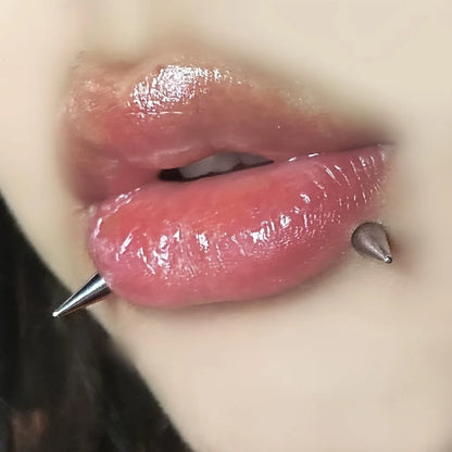 5pcs Spikes Punk Fashion Stainless Steel Lip Stud Earrings For Daily Detachable Replaceable Ball Piercing Jewelry For Men