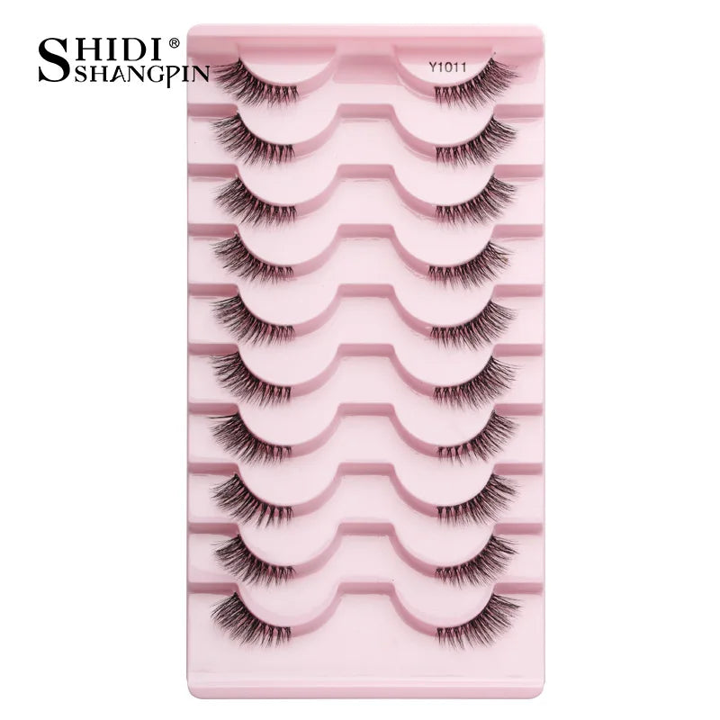 Half Fake Eyelashes 5/10 Half Lashes Soft Natural Cat Eye Lashes Makeup Tool Extension Fluffy Faux Cils maquiagem Half Lashes 10pairs-Y1011