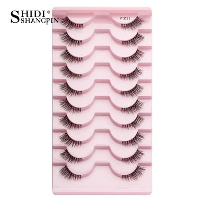 Half Fake Eyelashes 5/10 Half Lashes Soft Natural Cat Eye Lashes Makeup Tool Extension Fluffy Faux Cils maquiagem Half Lashes 10pairs-Y1011