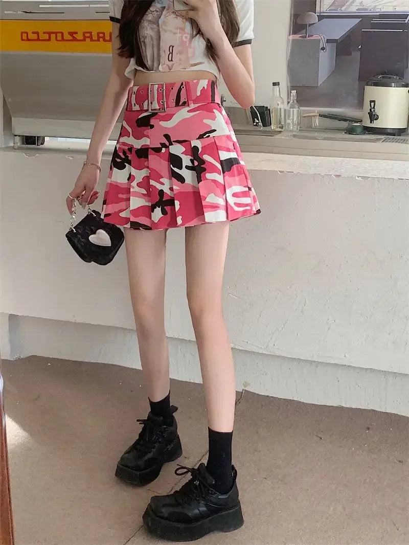 Short Mini High Waist Gyaru Skirts for Women Pleated Pleat Quality Modest Premium Aesthetic Stylish Y2k Vintage V Woman Skirt