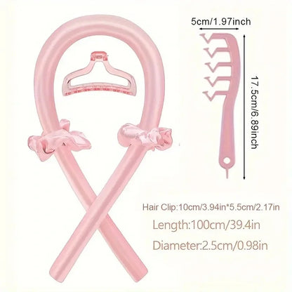 6Pcs Women No-Heat Curly Hair Stick Satin Sleep Cap Set Hair Clip and Ring Comb Sponge Hair Curler Suitable for All Hair Types Badiee Stylez