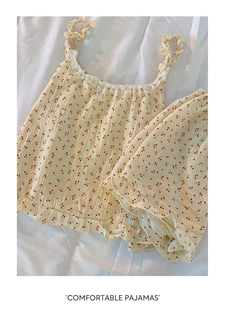 Summer Ins Sle Women's Cotton Spwear Sweet Strap ort Pants Home Clothes Sexy Cute Japanese Sle Pure Desire Home Clothes