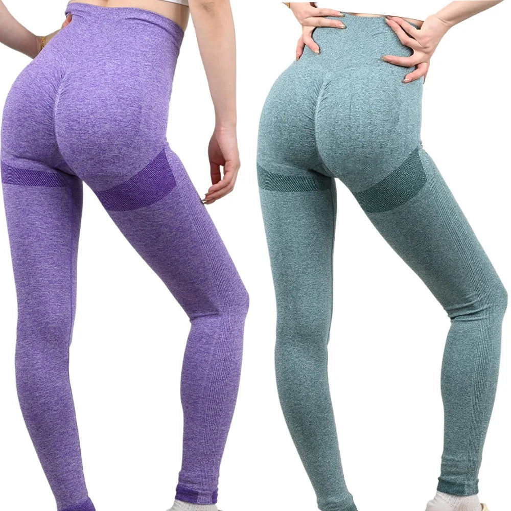 Women's High Waisted Elastic Fitness Pants Running Yoga Pants Woman Sexy Lines Lifting Buttocks Sports Tight Pants Seamless