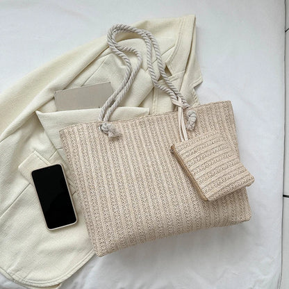 Designer Women Handbags Fashion Large Capacity Straw Tote Bag Summer Beach Bag Casual Bali Big Purse