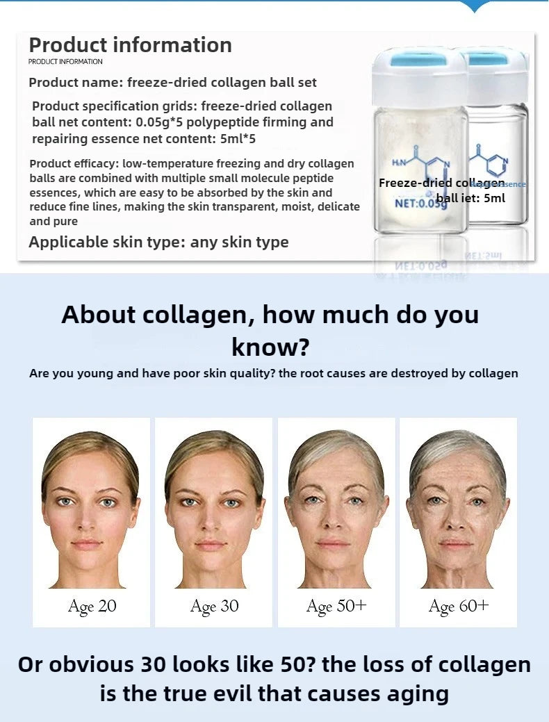 Korea Facial Hydrolyzed Silk Protein Collagen Thread Ball Serum Moisturiz Hydration Lifting Firm Fine lines Essence SkinCare