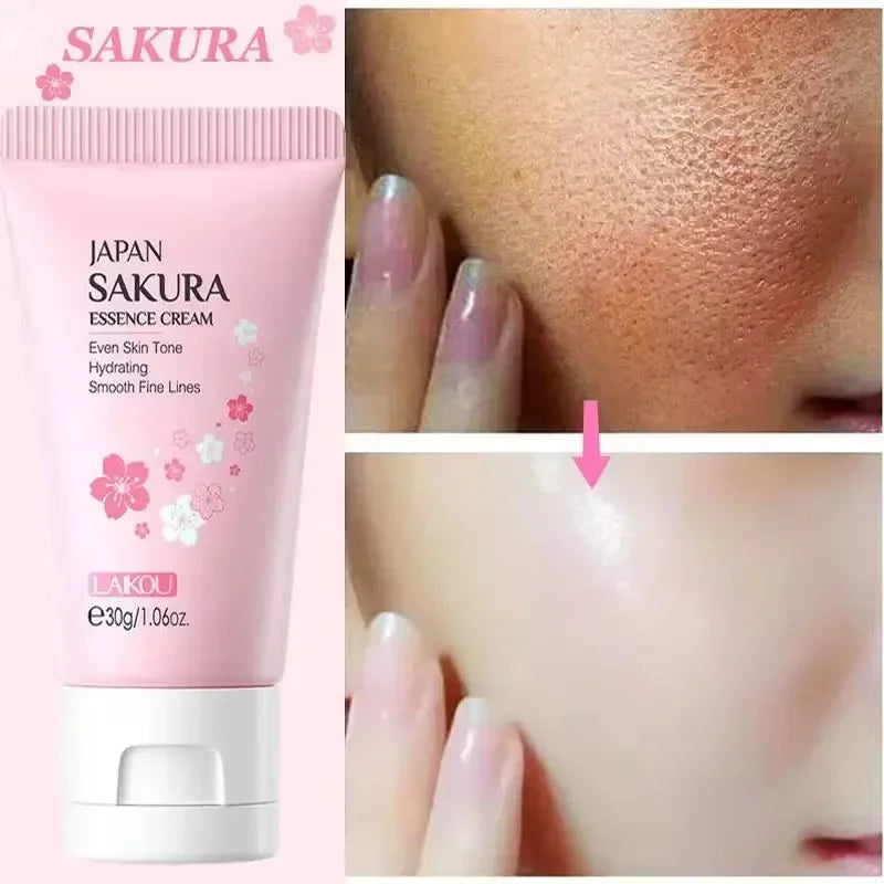 Sakura Whitening Face Serum Anti Aging Fade Fine Lines Tighten Pores Improve Melanin Pigment Dull Moisturizer Brighten Skin Care 30g