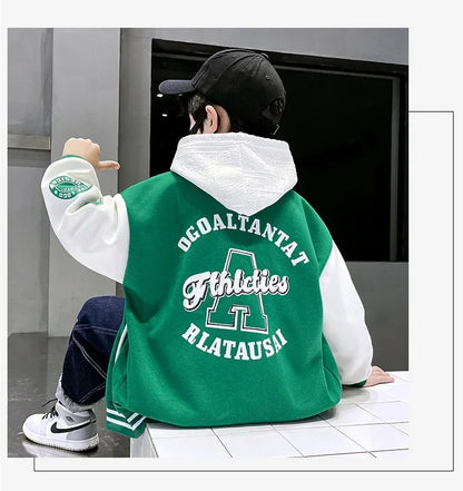 Fashion Spring Autumn Long Sleeve Outwear Teenager Kids Letter Printed Coat Sport Children Clothing 3 8 10 12 Years Old