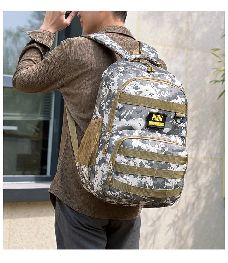 Camouflage Tactical Backpack for Men Large Capacity Outdoor PUBG Style Waterproof Travel School Bag Multifunctional for Daily Us