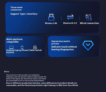 MCHOSE V9 pro Wireless Bluetooth Headset Low Delay Three Mode Microphone Noise Reduction Dynamic Sound for Office And Gaming Badiee Stylez