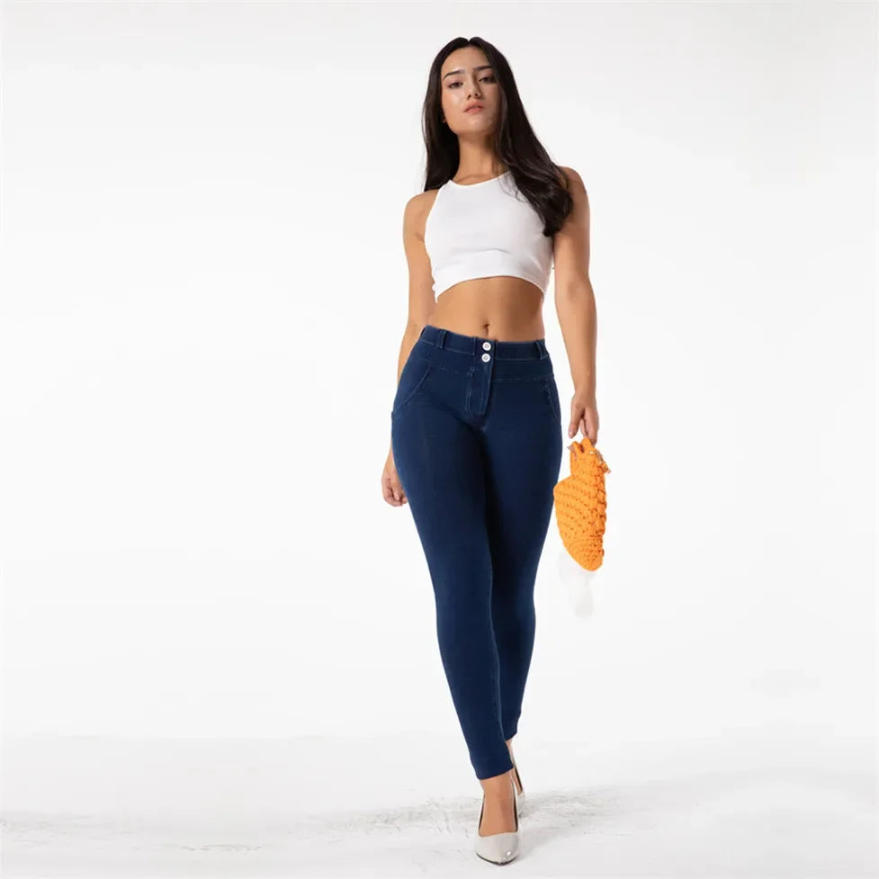 Shascullfites Women's Butt Lift Stretch Shapewear Jeans High Elasticity Vintage Colombian Tight Fit for Enhanced Curves Badiee Stylez