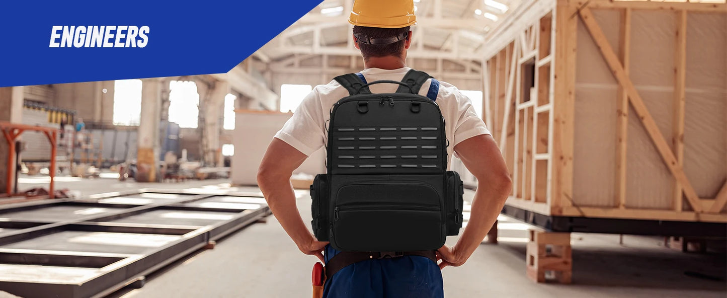 Tool Backpack Heavy Duty for Men Tool Storage With 3 Tool Pouches Organizer Electrician Plumber Maintenance Worker Tool Bags