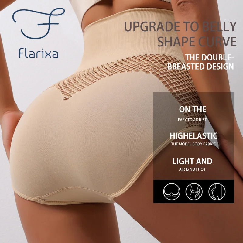 Flarixa 1/2/3Pcs Hollow Belly Control Shapewear Women Panties High Waist Double Layer Tummy Shaper Heart-shaped Hip Lift Pants Badiee Stylez