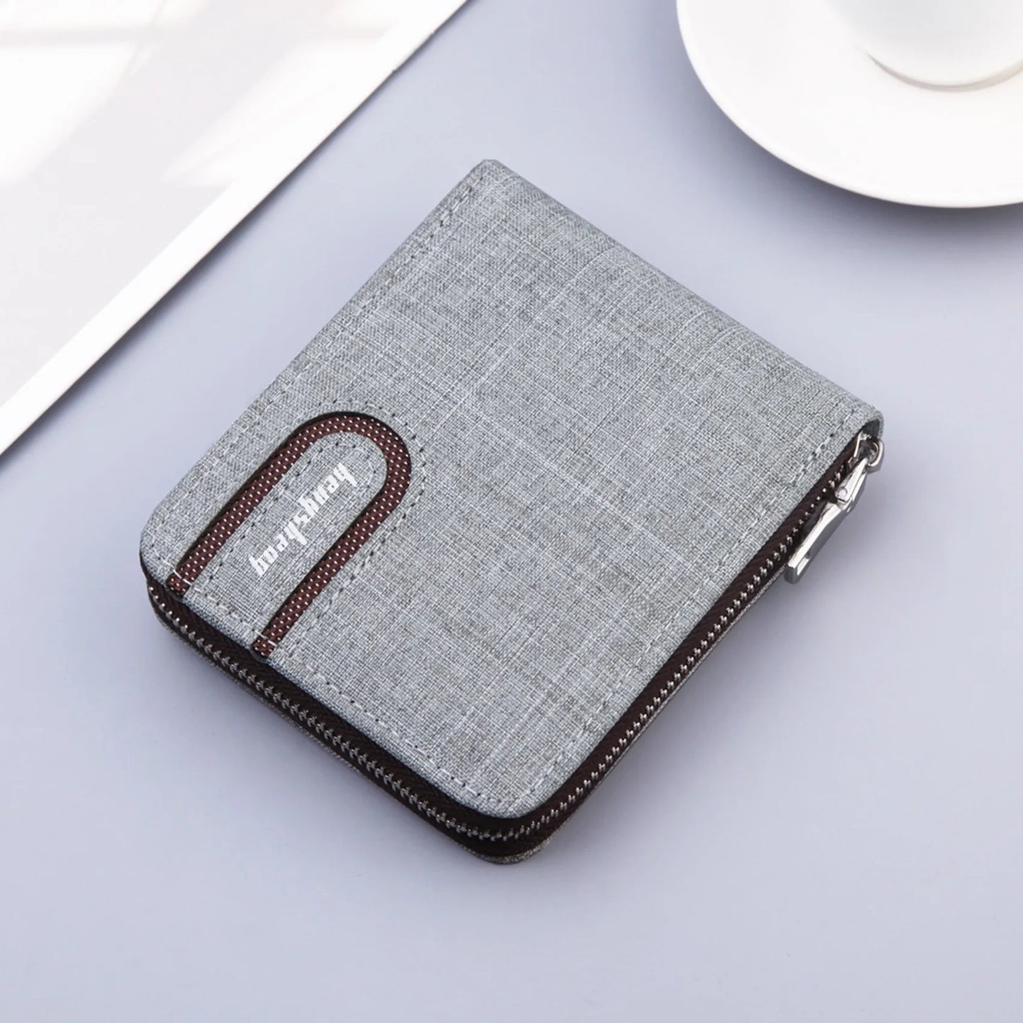 Short Men Wallets Slim Classic Coin Pocket Photo Holder Small Male Wallet Print Quality Card Holder Canvas Men Purses