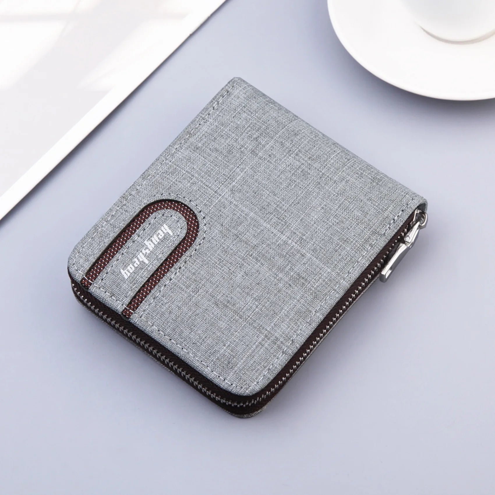 Short Men Wallets Slim Classic Coin Pocket Photo Holder Small Male Wallet Print Quality Card Holder Canvas Men Purses