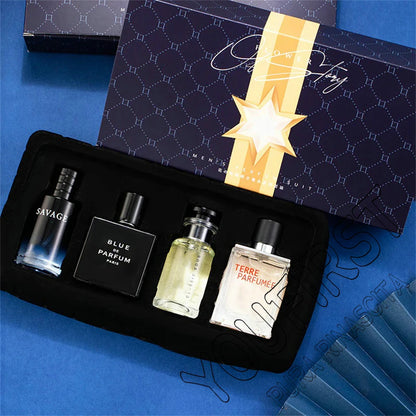 Luxury Brand Perfume Men Cologne Parfums Homme Gift Box 4Pcs Set 100ml Perfumes Masculinos Natural Floral Fruity Scent Spray - Badiee Stylez