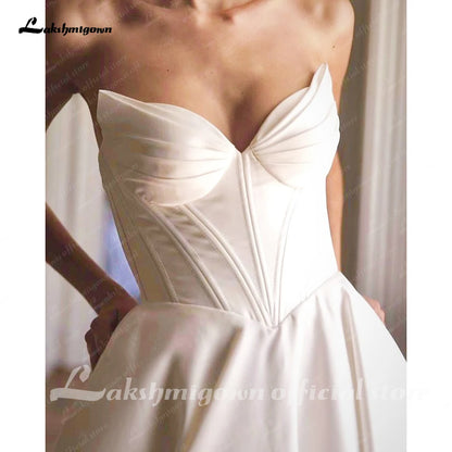 Lakshmigown Classic A Line Soft Satin Wedding Dresses 2026 Vestidos De Novia Beach Bridal Gowns Customized Badiee Stylez