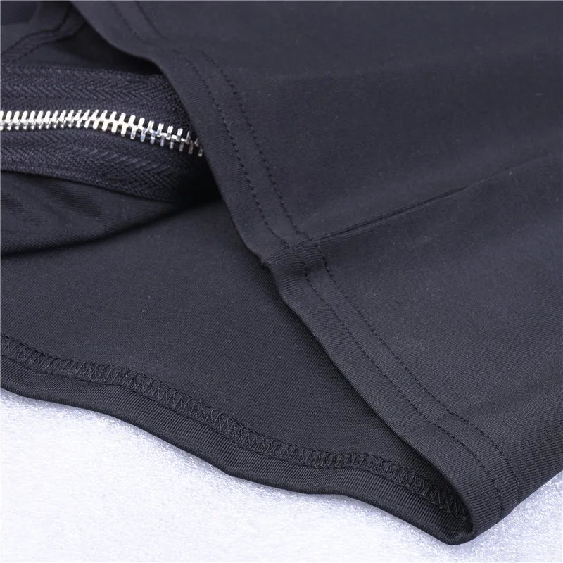 Women's Summer Sexy Zipper Halter Backless Intellectual Solid-colored And Stylish Bodycon Suspender Simple Sleeveless Dress