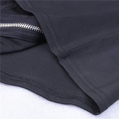 Women's Summer Sexy Zipper Halter Backless Intellectual Solid-colored And Stylish Bodycon Suspender Simple Sleeveless Dress