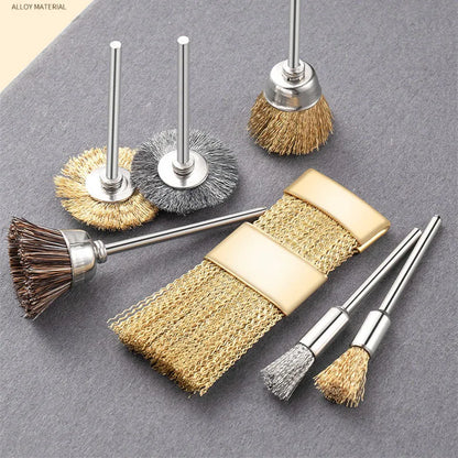 Nail Drill Bit Cleaning Brush Manicure Grinding Head Dual Brush Electric Drills Copper Wire Drill Brush Cleaner Nail Art Tools
