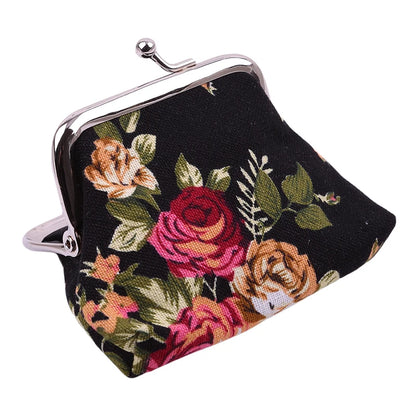 Naivety Hasp Coin Purse Lady Vintage Flower Clutch Bag 2024 New Women Retro Small Fresh Wallet High Quality Good Gift Floral Bag