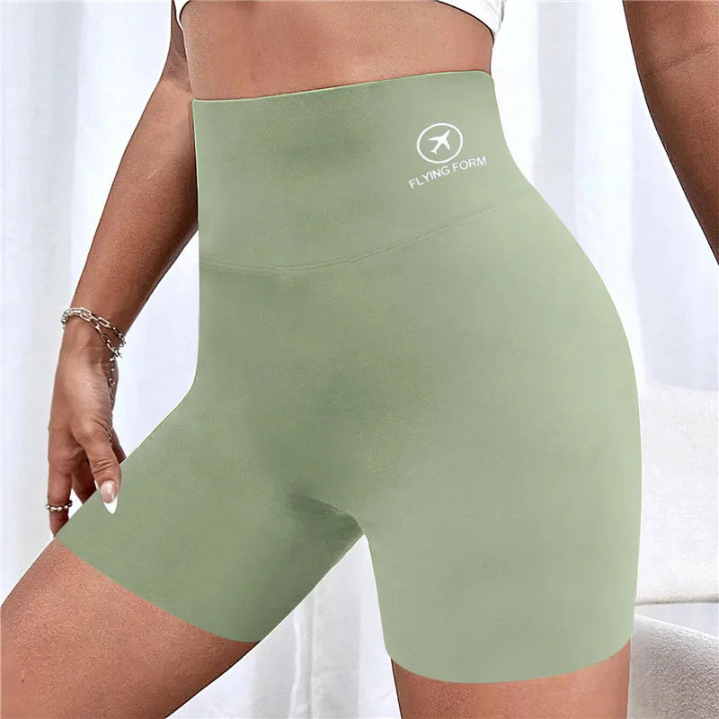 Women Yoga Sports Shorts High Waist Fitness Shorts Casual Streetwear Short Trousers Female Tight Shorts For Ladies Workout Pants Pocket Green