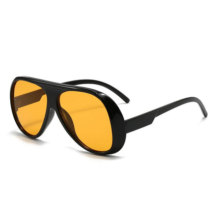 SHAUNA Fashion Oversized Pilot Men Sunglasses Retro Gradient Mirror Shades UV400 Women Sun Glasses Black orange