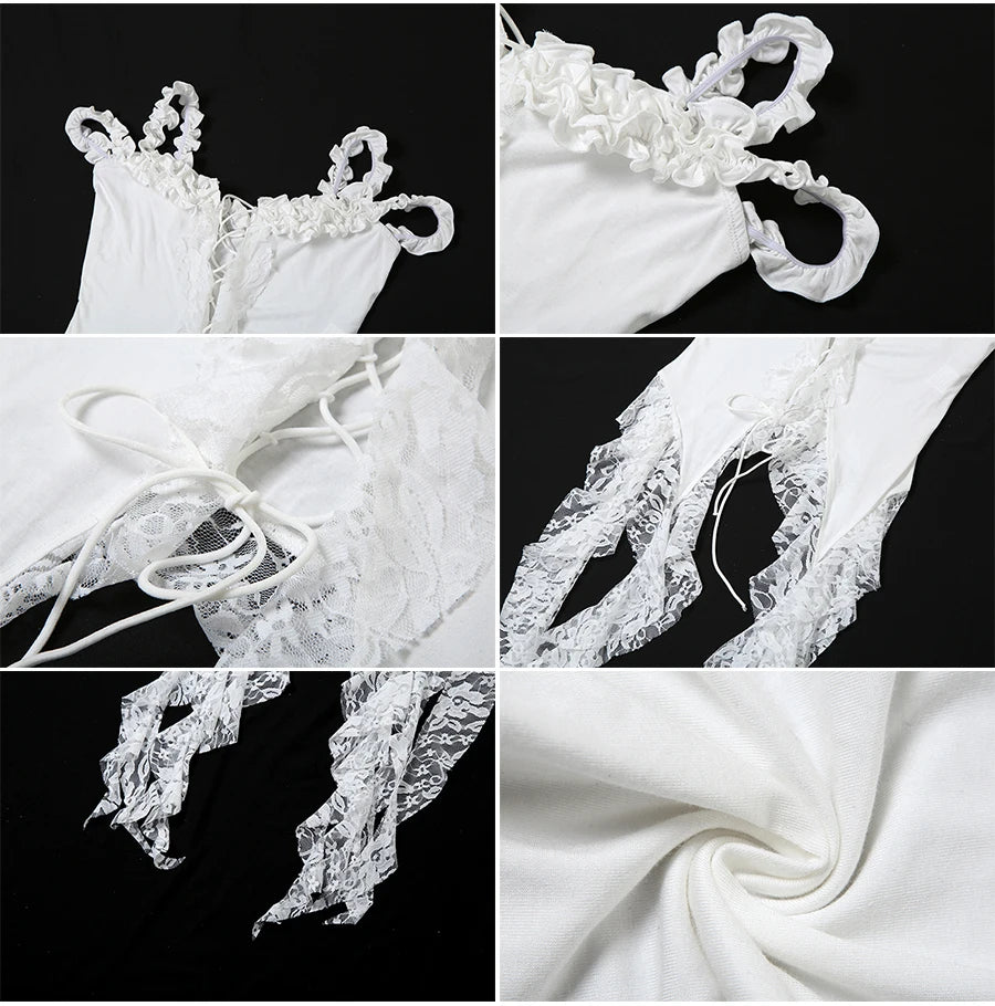 Sylcue Summer New Fashionable High Street Sweet Gentle Sexy Youth Girls Solid Color Shoulder Fringe Long Top