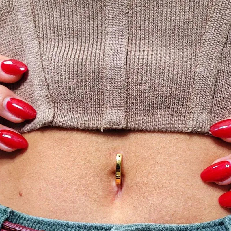 ASTM F136 Titanium PIERC Reverse Curved Clicker Navel Barbell Shiny CZ Sexy Belly Button Rings Bellybutton Sexy Piercing Jewelry