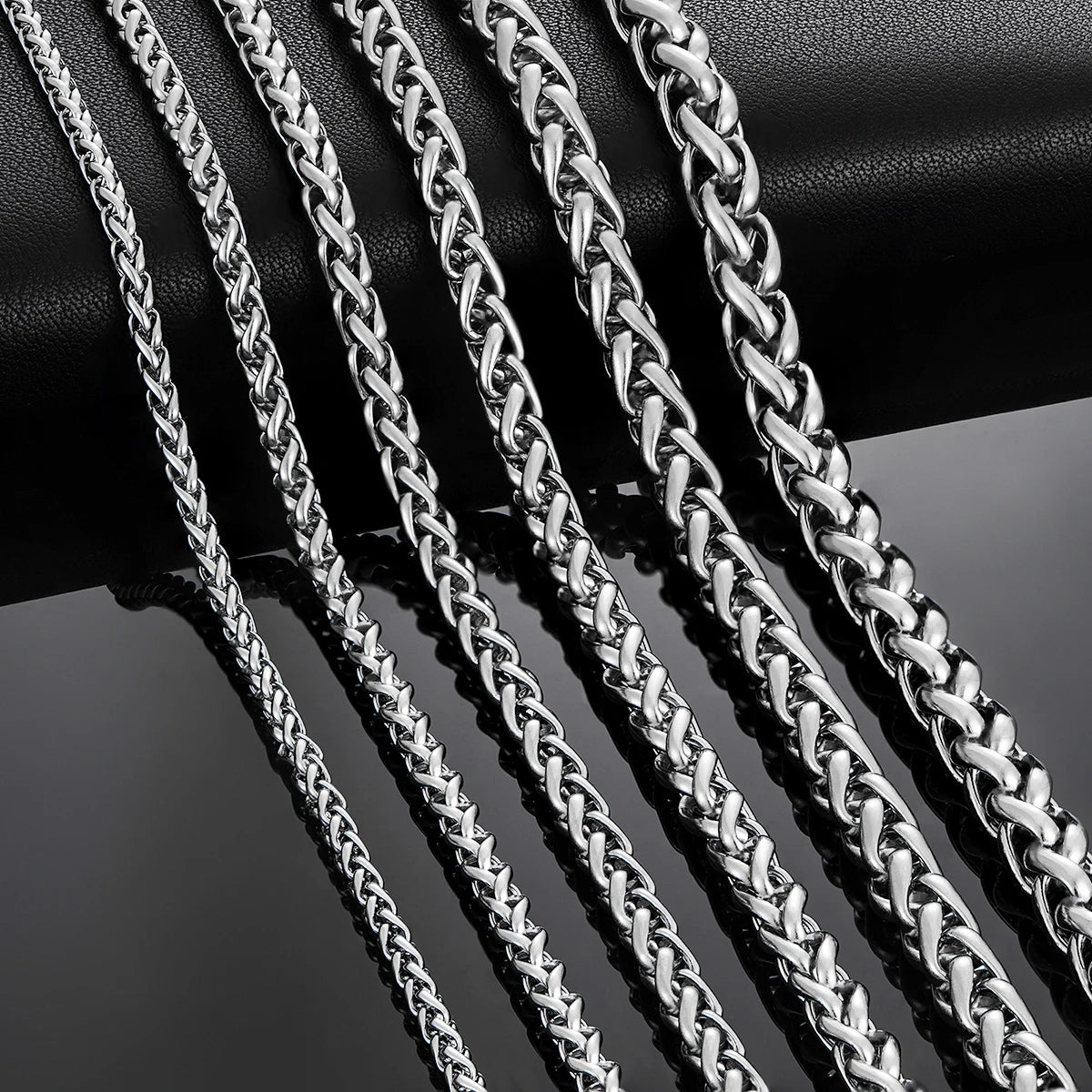 3mm/4mm/5mm/6mm/7mm/8mm Stackable Chain Stainless Steel Link Classic Curb Necklace for Men Women Jewelry 14 to 40 Inches Thickness 3mm