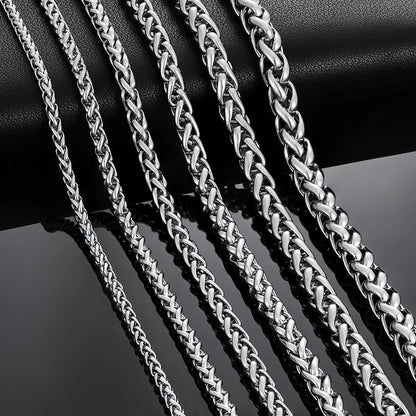 3mm/4mm/5mm/6mm/7mm/8mm Stackable Chain Stainless Steel Link Classic Curb Necklace for Men Women Jewelry 14 to 40 Inches Thickness 3mm
