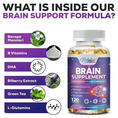 Brain Supplement - Contains B Vitamins To Support Brain Health, Improve Cognitive Function, and Enhance Memory and Concentration