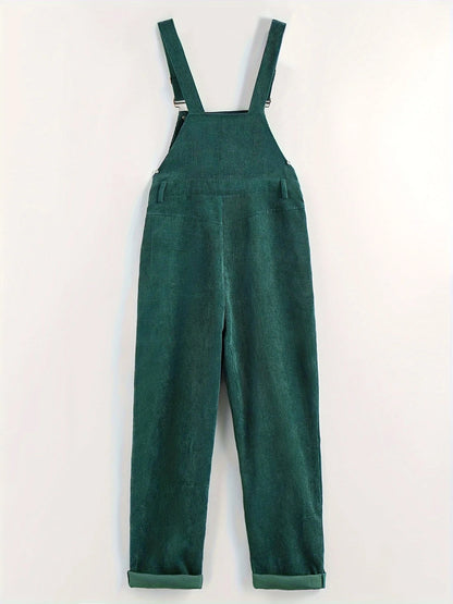 European and American fashion women's corduroy solid color casual long suspenders Badiee Stylez