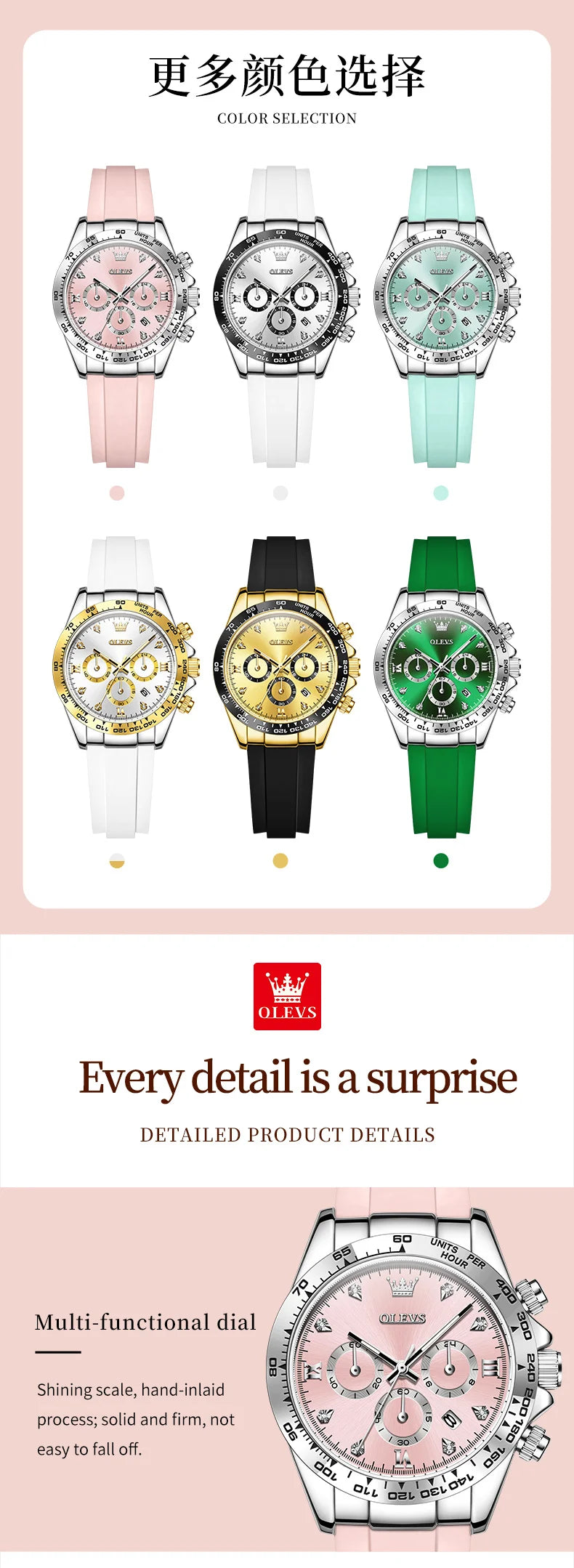 OLEVS 5618 Woman Watch Silicone Strap Luxury Brand Original Quartz Watch for Women Auto Date Waterproof Chronograph Ladies Clock