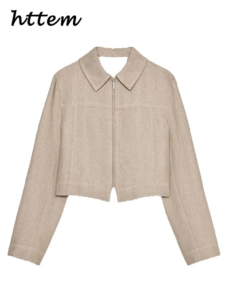 Fashion Short Jackets Pants Sets Women Lapel Zipper Long Sleeve Coats Pleated Straight Pant 2025 Spring Summer Lady Office Suits