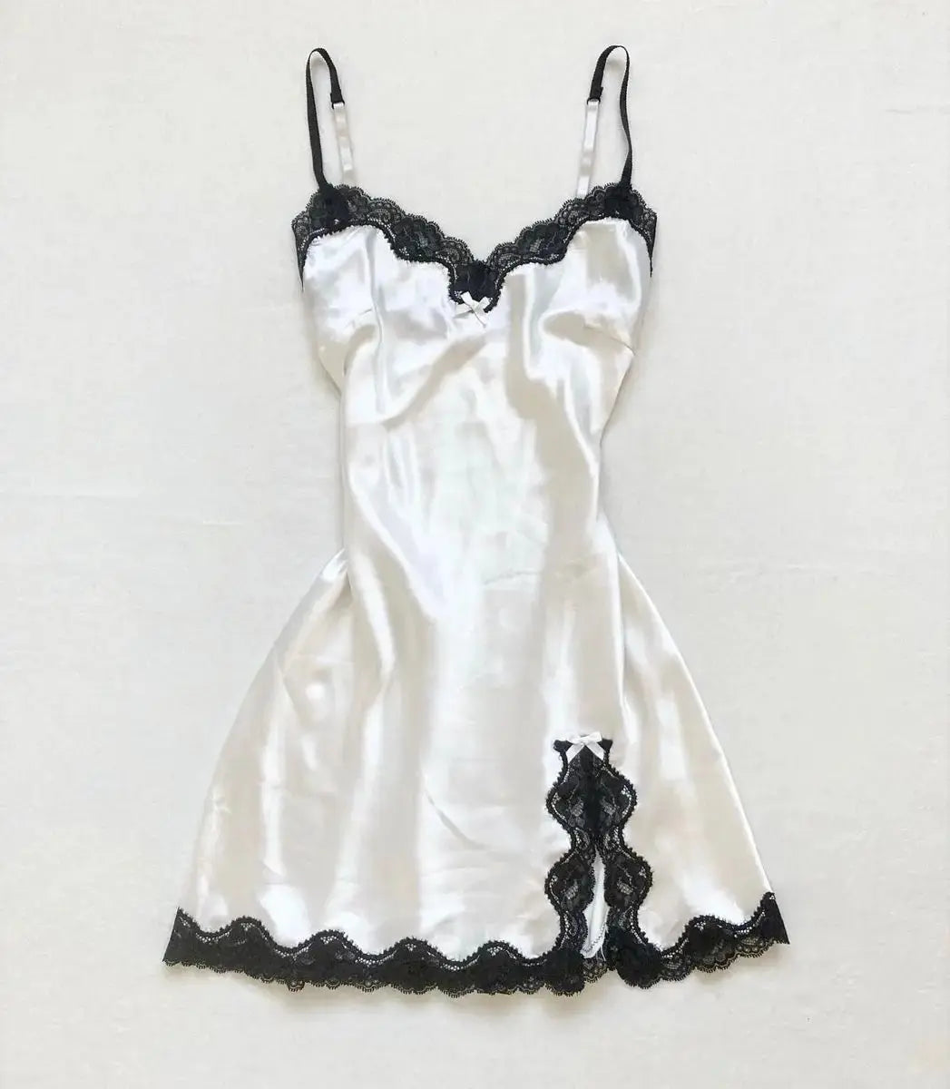 Casual Women's Dress Summer Streetwear Bow cute Lace Grunge vintage Harajuku Emo Girls Slim Sexy Fashion Women's suspender Skirt camel