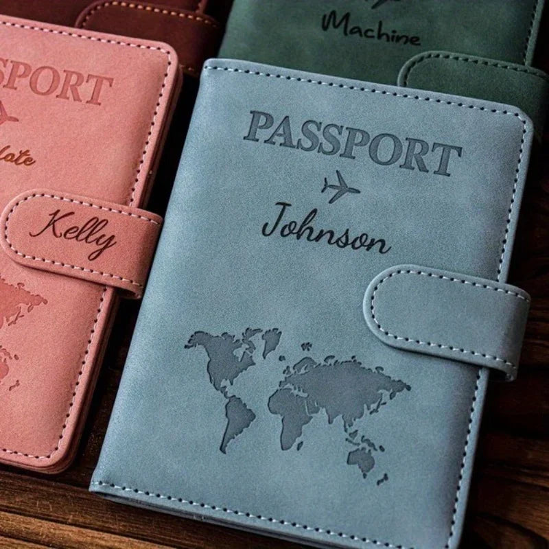 Custom Passport Cover Monogrammed Engraved Name Passport Cover Case Holder Wedding Bridesmaid Groomsman Gift Passport Wallet