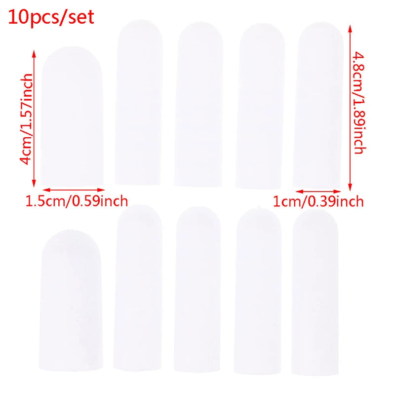 10 Pcs Silicone Finger Cot Gel Finger Protector Fingers Brace Support Gloves For Feneral toe / finger protection White