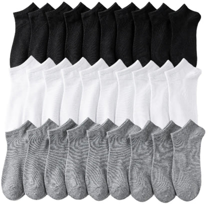 Unisex 40/20/10 Pairs of Solid Color Socks, Soft and Lightweight Ankle Socks, WOMEN'S Casual Boat Socks, Low Cut Ankle Socks Badiee Stylez