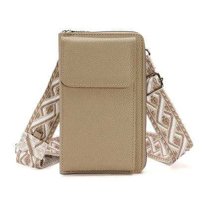 Buylor сумка для телефона PU Leather Cell Phone Bag Fashion Crossbody Bag Luxury Designer Ladies Shoulder Bag With Small Wallets khaki