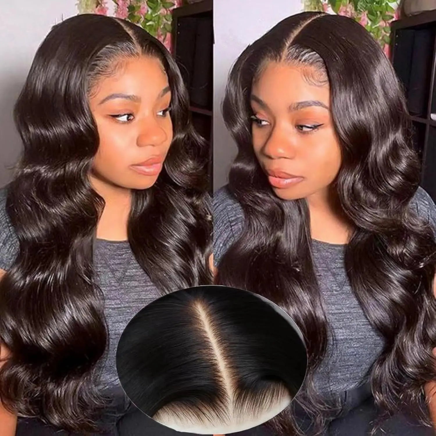 Body Wave Glueless Human Hair Wig Lace Front Wig Ready to Wear 4x4 Glueless Body Wave Lace Closure Wig Human Hair Wig for Women Badiee Stylez