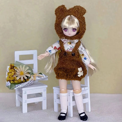 30cm Two-dimensional Doll Comic Face 1/6 Bjd Doll or Dress Up Clothes Children's Girl Birthday Gift Toys Kids Toys