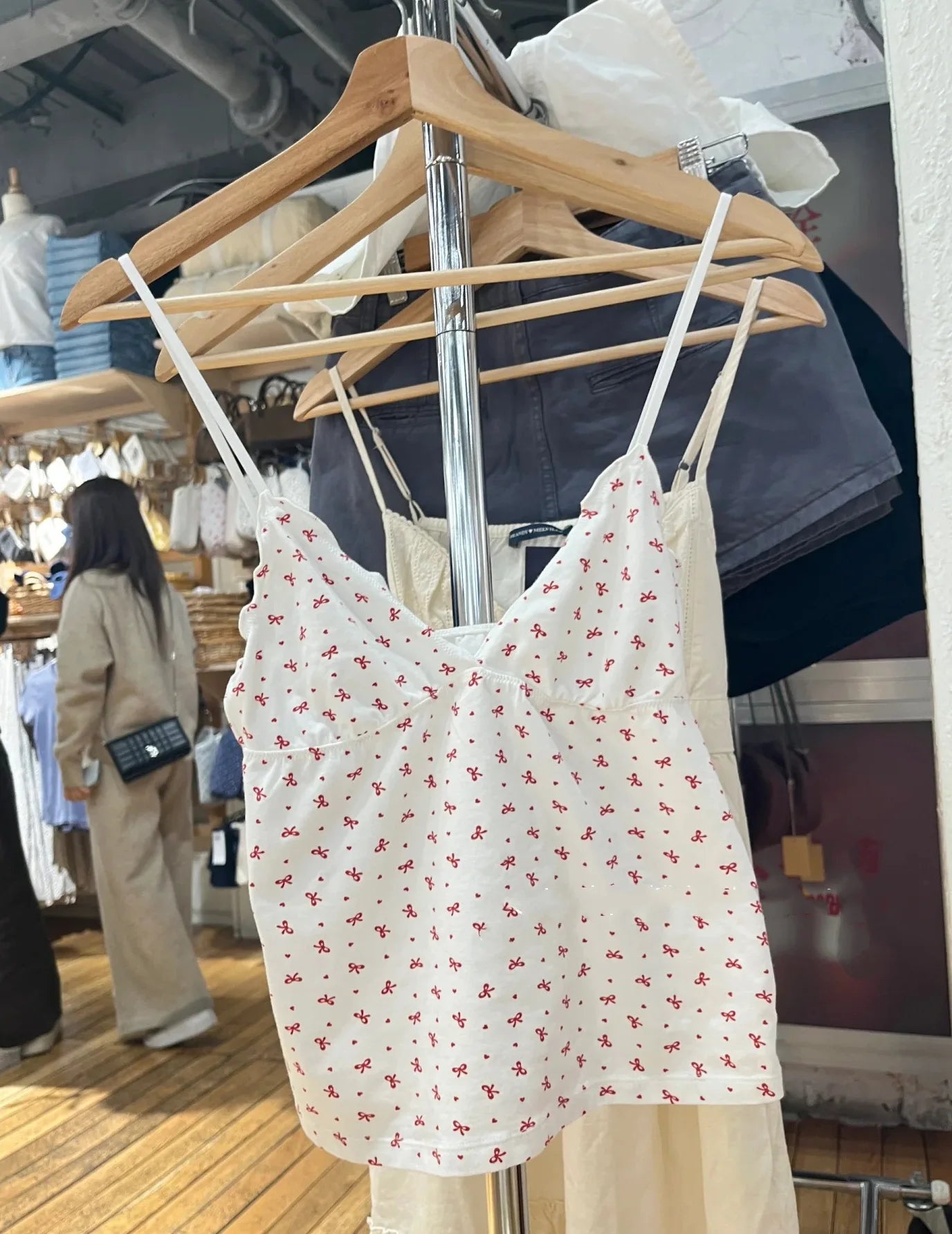 Floral Print Bow V Neck Camis Women Chic Lace Trim Sleeveless Slim Crop Tops Vest Sweet Casual Fashion Raw Hem Tank Top Y2k New Red bow print One Size