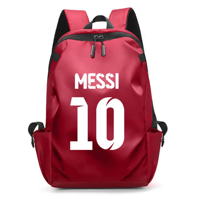 Football Super Stars MESSI Backpack Boy Girl Unisex College Student Backpack Women Men Laptop Teens Student USB Port Rucksack Red B060