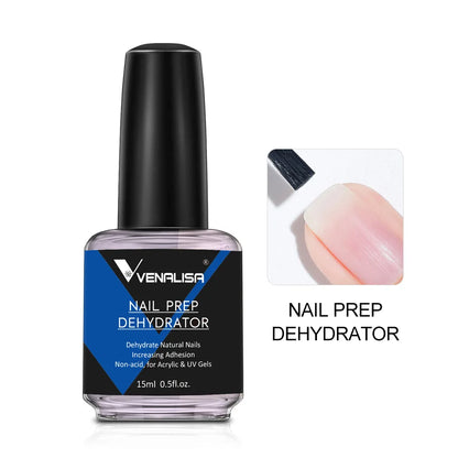 Venalisa 15ml Nail Prep Dehydrator Fast Dry Acid-Free Primer Bond Natural for Builder Jelly Gel Nail Gel Polish Color GelVarnish Dehydrator